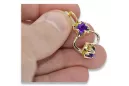 14K Yellow gold Alexandrite Earrings Vintage style vec018y